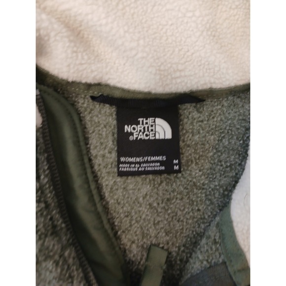 THE NORTH FACE Lower Cliffs Pullover Fleece Women Med Green 1/2Zip Outdoor #331C - Picture 12 of 14